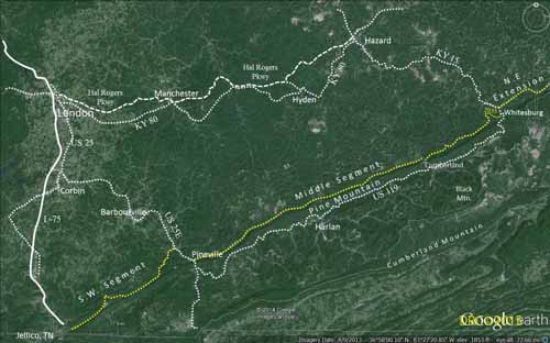 Foot of Pine Mountain roads
