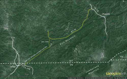 Foot of Pine Mountain roads