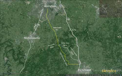 Map of Valley View area